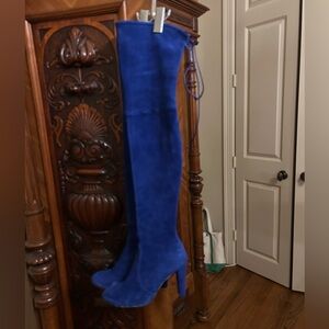 Stuart Weitzman Royal Blue Suede Footwear over the knee